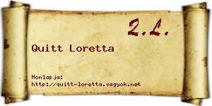 Quitt Loretta névjegykártya